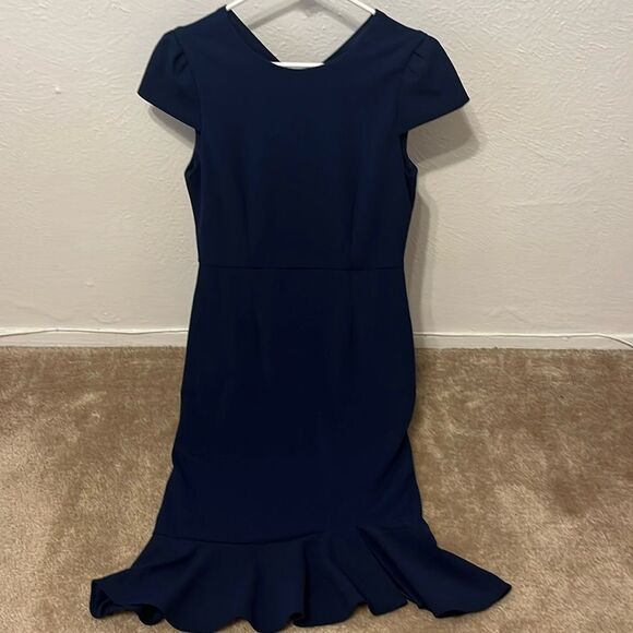 BETSEY JOHNSON Vintage Style Navy Blue Dress Size 4 - Picture 1 of 11
